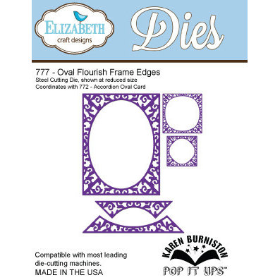 Elizabeth Craft Designs - Karen Burniston - Pop it Ups Metal Dies - Oval Flourish Frame Edges