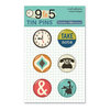 October Afternoon - 9 to 5 Collection - Tin Pins - Self Adhesive Metal Badges