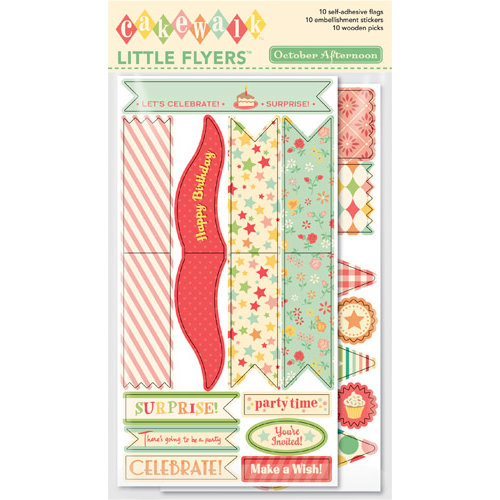 October Afternoon - Cakewalk Collection - Little Flyers - Self Adhesive Flags