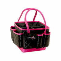 Everything Mary - Quilted Mini Organizer - Black with Pink Trim