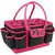 Mackinac Moon - Open Top Craft Tote - Black With Pink Floral