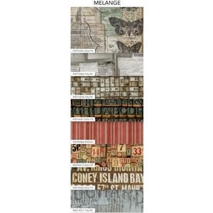 Coats - Tim Holtz - Eclectic Elements - 10 x 10 Inches - Charm Pack - 8 Pieces - Melange