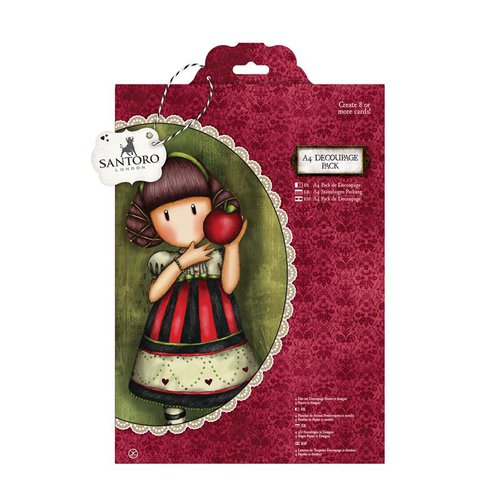 Santoro London - Gorjuss A4 Decoupage Pack - Dear Apple