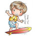 La-La Land - Cling Mounted Rubber Stamp Set - Surfing Luka