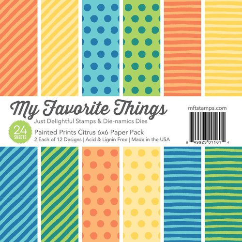 My Favorite Things - 6 x 6 Paper Pad - Painted Prints - Citrus