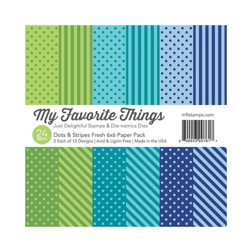My Favorite Things - 6 x 6 Paper Pad - Dots and Stripes Fresh