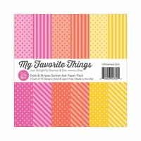 My Favorite Things - 6 x 6 Paper Pad - Dots and Stripes Sorbet