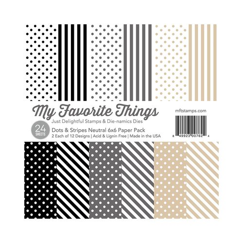 My Favorite Things - 6 x 6 Paper Pad - Dots and Stripes Neutral