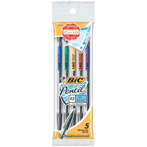 Bic - Mechanical Number 2 Pencils - .5mm - 5 Pack