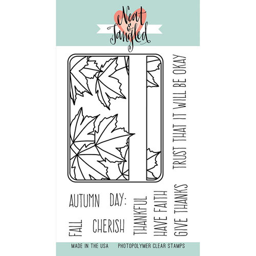 Neat and Tangled - Clear Acrylic Stamps - Maple Leaves Journaling Card