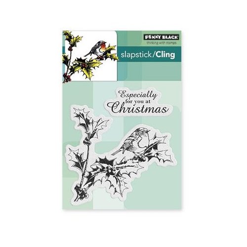 Penny Black - Christmas - Cling Mounted Rubber Stamps - Holly Tweet