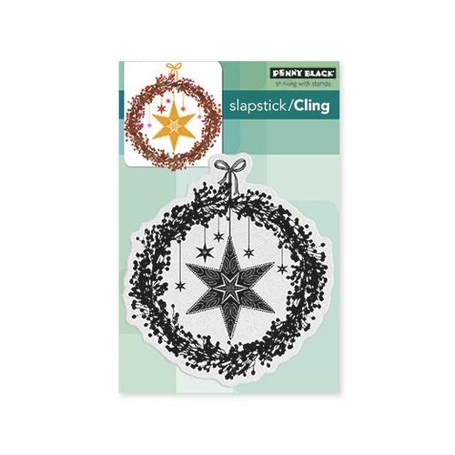 Penny Black - Christmas - Cling Mounted Rubber Stamps - Starry Wreath