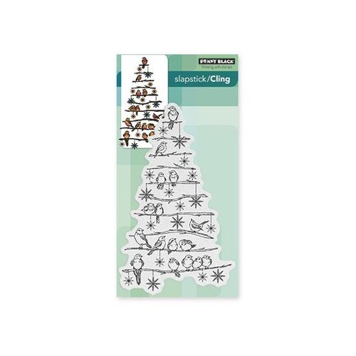 Penny Black - Christmas - Cling Mounted Rubber Stamps - Tree Chirps