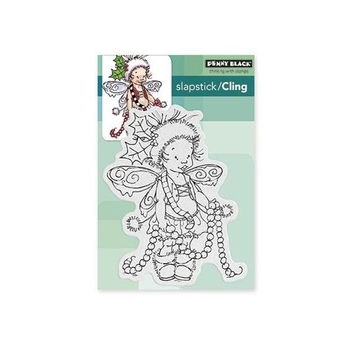 Penny Black - Christmas - Cling Mounted Rubber Stamps - Garland Pixie