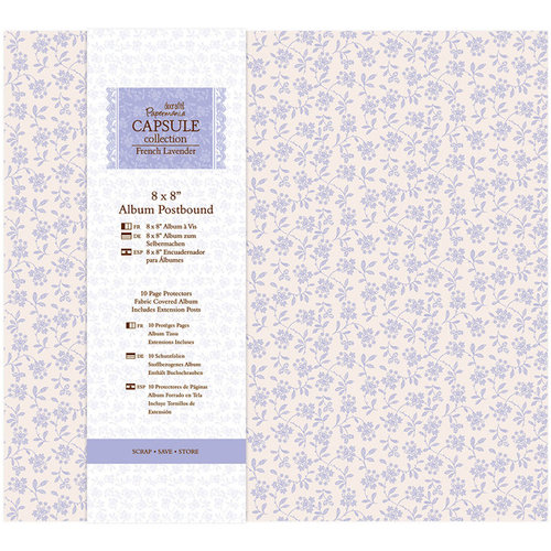 DoCrafts - Papermania - Capsule Collection - French Lavender - 8 x 8 Postbound Album