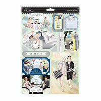 DoCrafts - Papermania - Art Deco Collection - Die Cut Cardstock Toppers with Foil Accents - All That Jazz