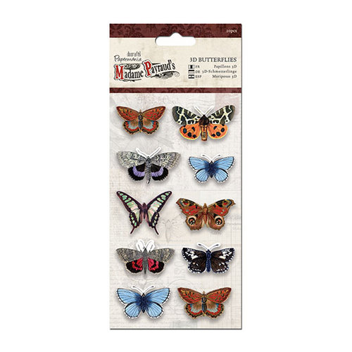 DoCrafts - Papermania - Madame Payrauds Collection - 3 Dimensional Stickers - Butterflies