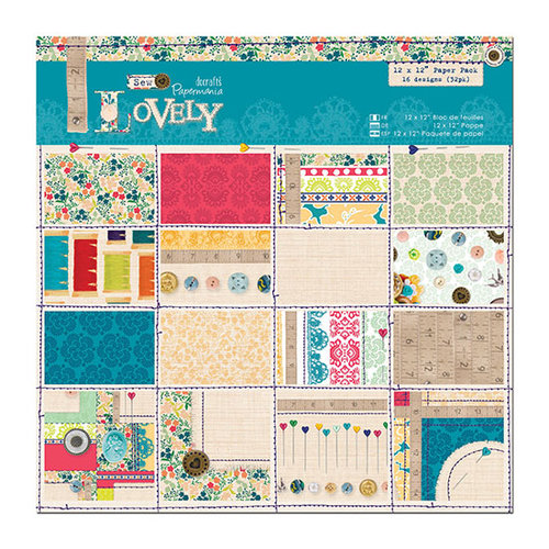 DoCrafts - Papermania - Sew Lovely Collection - 12 x 12 Paper Pack