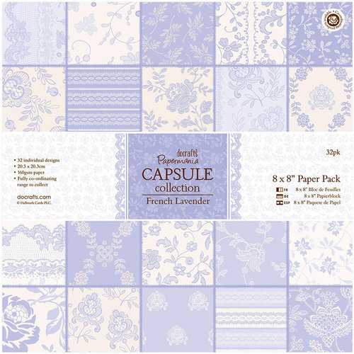 DoCrafts - Papermania - Capsule Collection - French Lavender - 8 x 8 Paper Pack