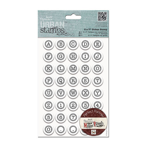 DoCrafts - Papermania - Madame Payrauds Urban Stamps - Cling Mounted Rubber Stamps - Typewriter Alphabet