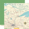 October Afternoon - Road Map Collection - 12 x 12 Double Sided Paper - Shady Lane RV Park, BRAND NEW