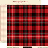 October Afternoon - Road Map Collection - 12 x 12 Double Sided Paper - Sundowner Motel , BRAND NEW