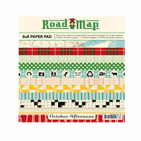 October Afternoon - Road Map Collection - 8 x 8 Paper Pad, BRAND NEW