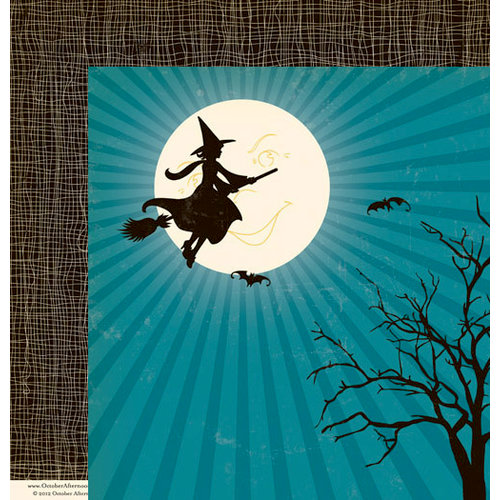 October Afternoon - Witch Hazel Collection - Halloween - 12 x 12 Double Sided Paper - Gleam of Moon