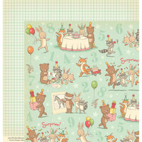 October Afternoon - Cakewalk Collection - 12 x 12 Double Sided Paper - Party Hat