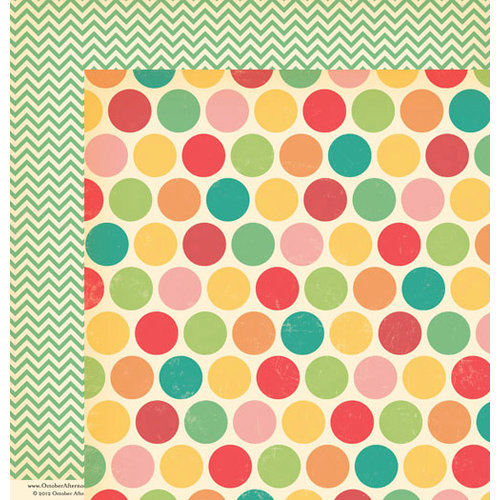 October Afternoon - Cakewalk Collection - 12 x 12 Double Sided Paper - Candy Buttons