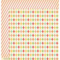 October Afternoon - Cakewalk Collection - 12 x 12 Double Sided Paper - Paper Straws