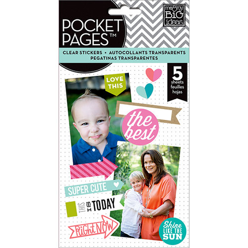 Me and My Big Ideas - Pocket Pages - Clear Stickers - 5 Sheets - Happy