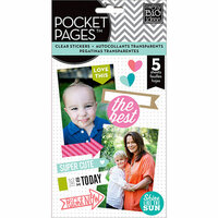 Me and My Big Ideas - Pocket Pages - Clear Stickers - 5 Sheets - Happy