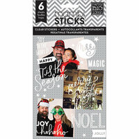 Me and My Big Ideas - Pocket Pages - Christmas - Clear Stickers - 6 Sheets - Joy to the World