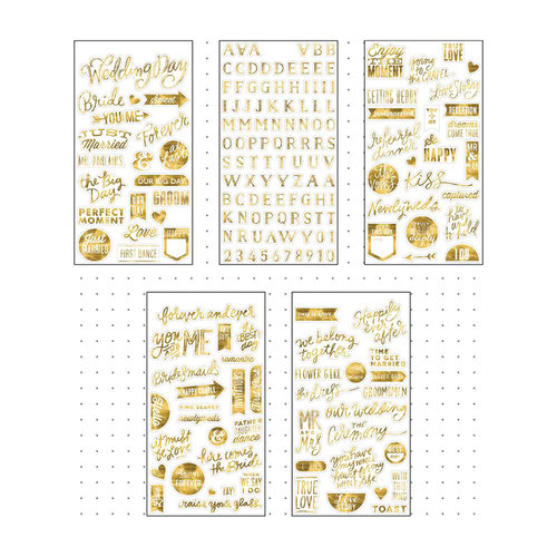 Me and My Big Ideas - Pocket Pages - Clear Stickers - 5 Sheets - Wedding Day