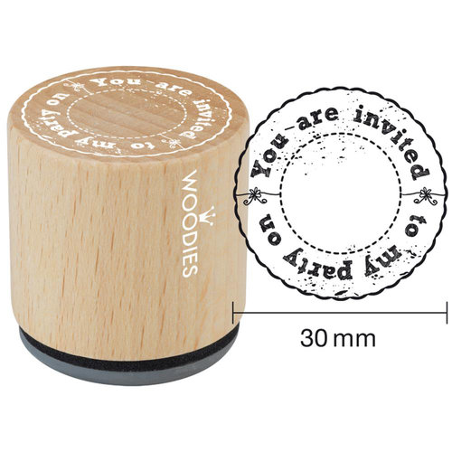 Woodies - Wood Mounted Rubber Stamp - You Are Invited To My Party