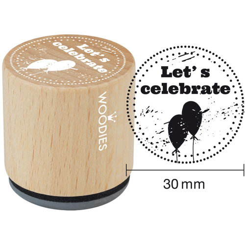 Woodies - Wood Mounted Rubber Stamp - Let's Celebrate