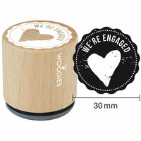 Woodies - Wood Mounted Rubber Stamp - We're Engaged