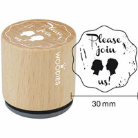 Woodies - Wood Mounted Rubber Stamp - Please Join Us
