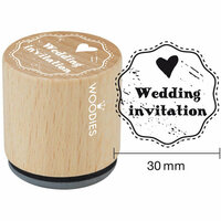 Woodies - Wood Mounted Rubber Stamp - Wedding Invitation