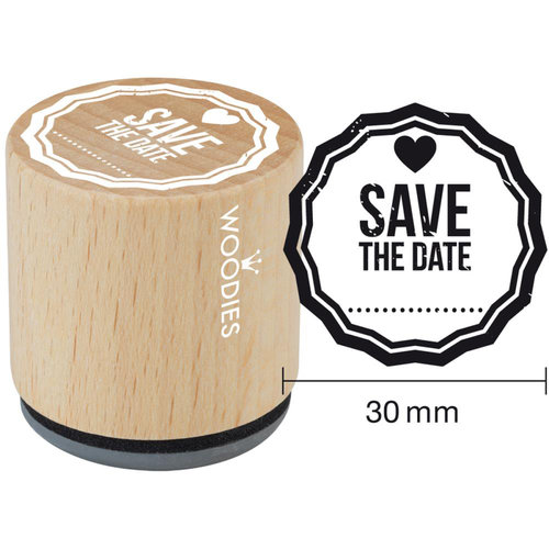 Woodies - Wood Mounted Rubber Stamp - Save The Date