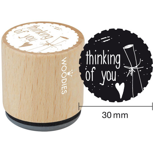 Woodies - Wood Mounted Rubber Stamp - Thinking Of You