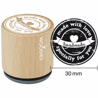 Woodies - Wood Mounted Rubber Stamp - Made With Love Specially For You