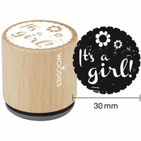 Woodies - Wood Mounted Rubber Stamp - It's A Girl