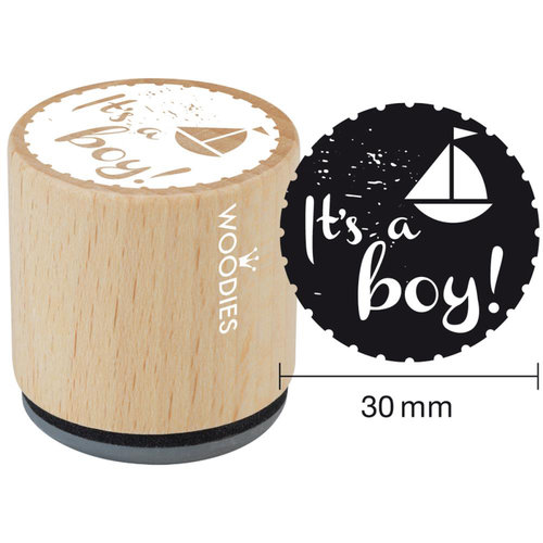 Woodies - Wood Mounted Rubber Stamp - It's A Boy