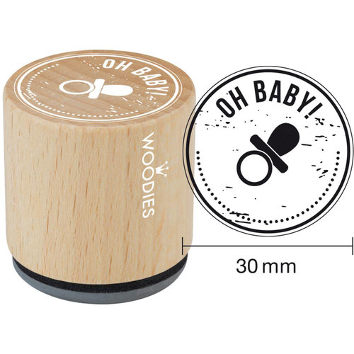 Woodies - Wood Mounted Rubber Stamp - Oh Baby