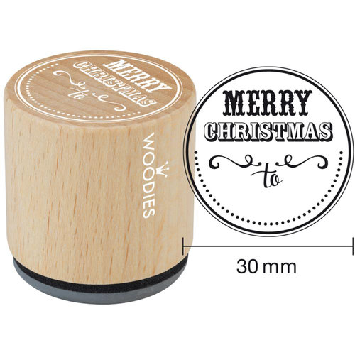 Woodies - Wood Mounted Rubber Stamp - Merry Christmas To