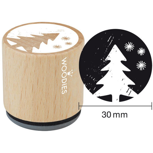 Woodies - Wood Mounted Rubber Stamp - Christmas Tree