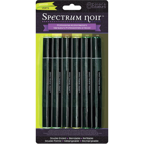 Crafter's Companion - Spectrum Noir - Alcohol Markers - Greens - 6 Pack
