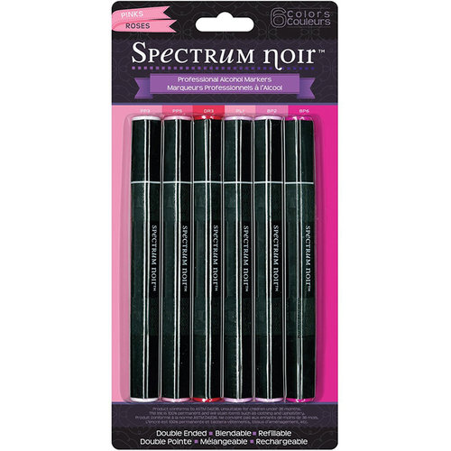 Crafter's Companion - Spectrum Noir - Alcohol Markers - Pinks - 6 Pack
